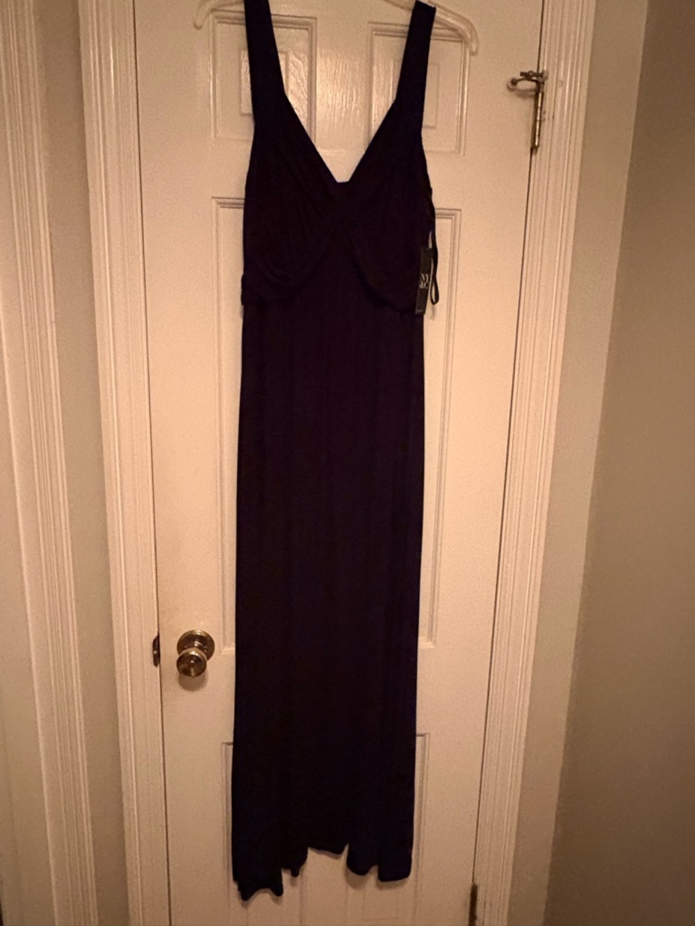 New York & Company Dark Navy Sleeveless V-Neck Maxi Dress